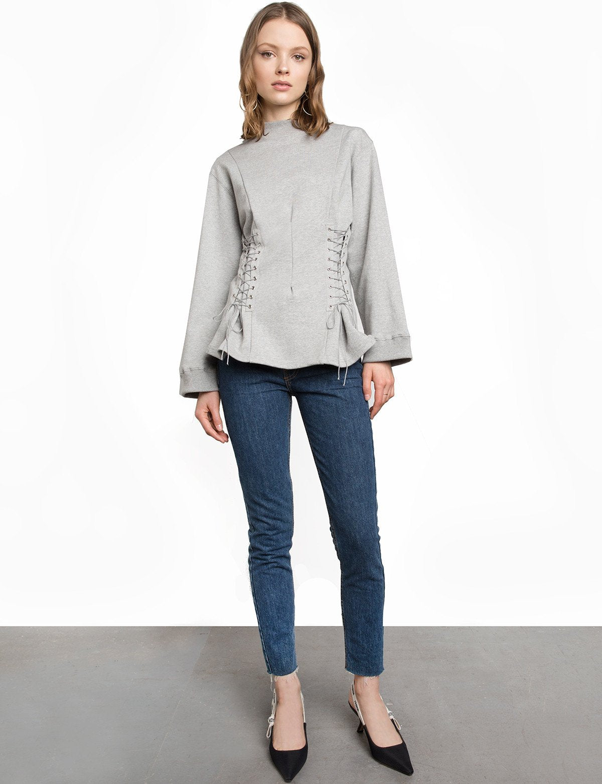 Grey Corset Sweatshirt