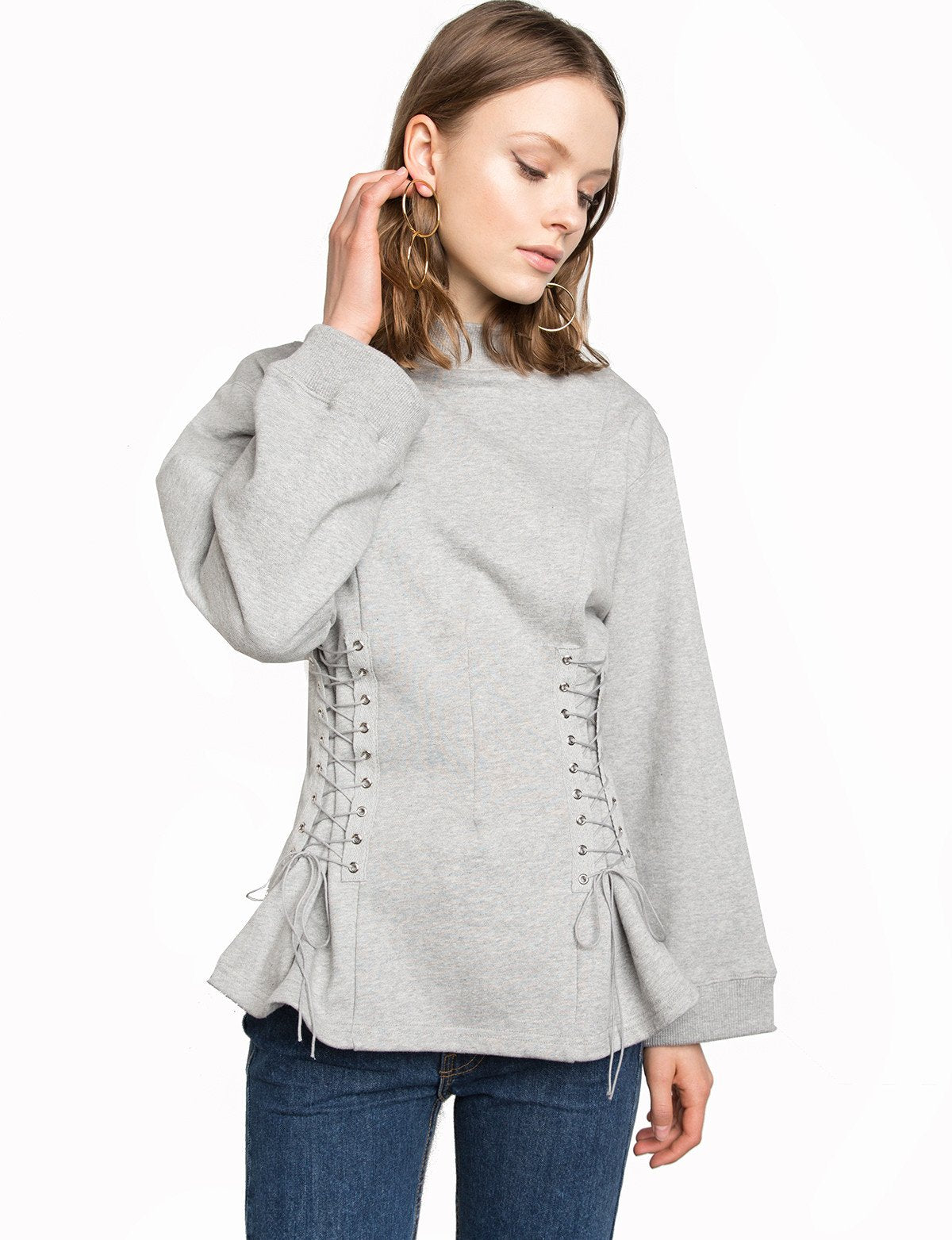 Grey Corset Sweatshirt