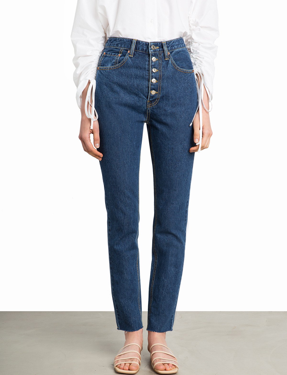 Chase Front Button High Waisted Jeans