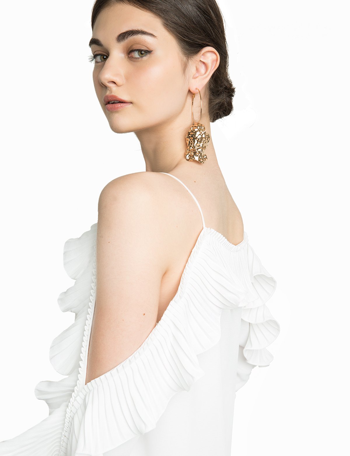 Lily Pleated Cold Shoulder Dress