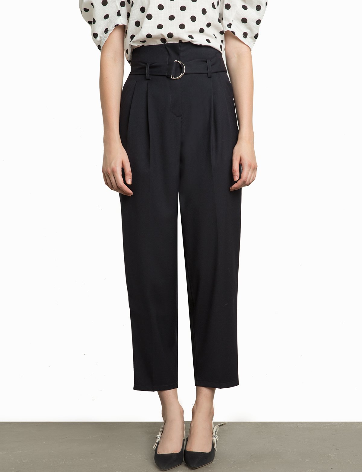 Black Belted High Waist Pants