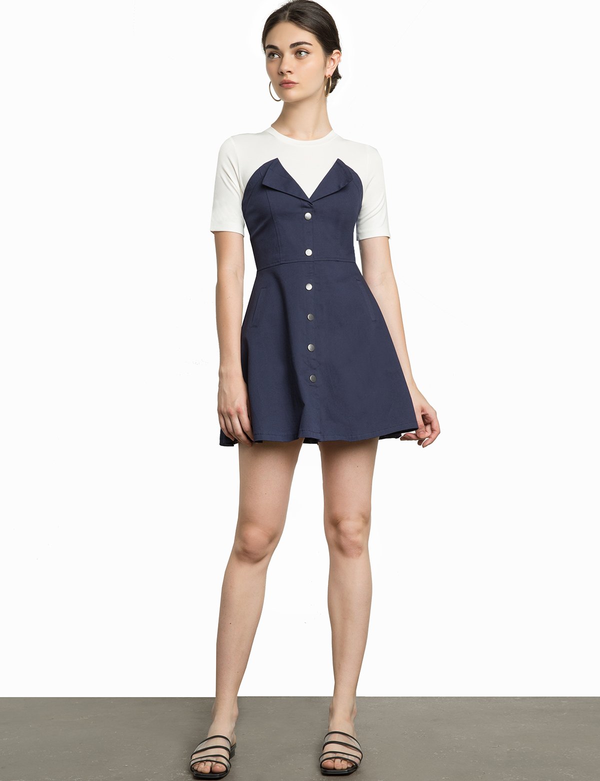 Greta Denim Snap Button Dress