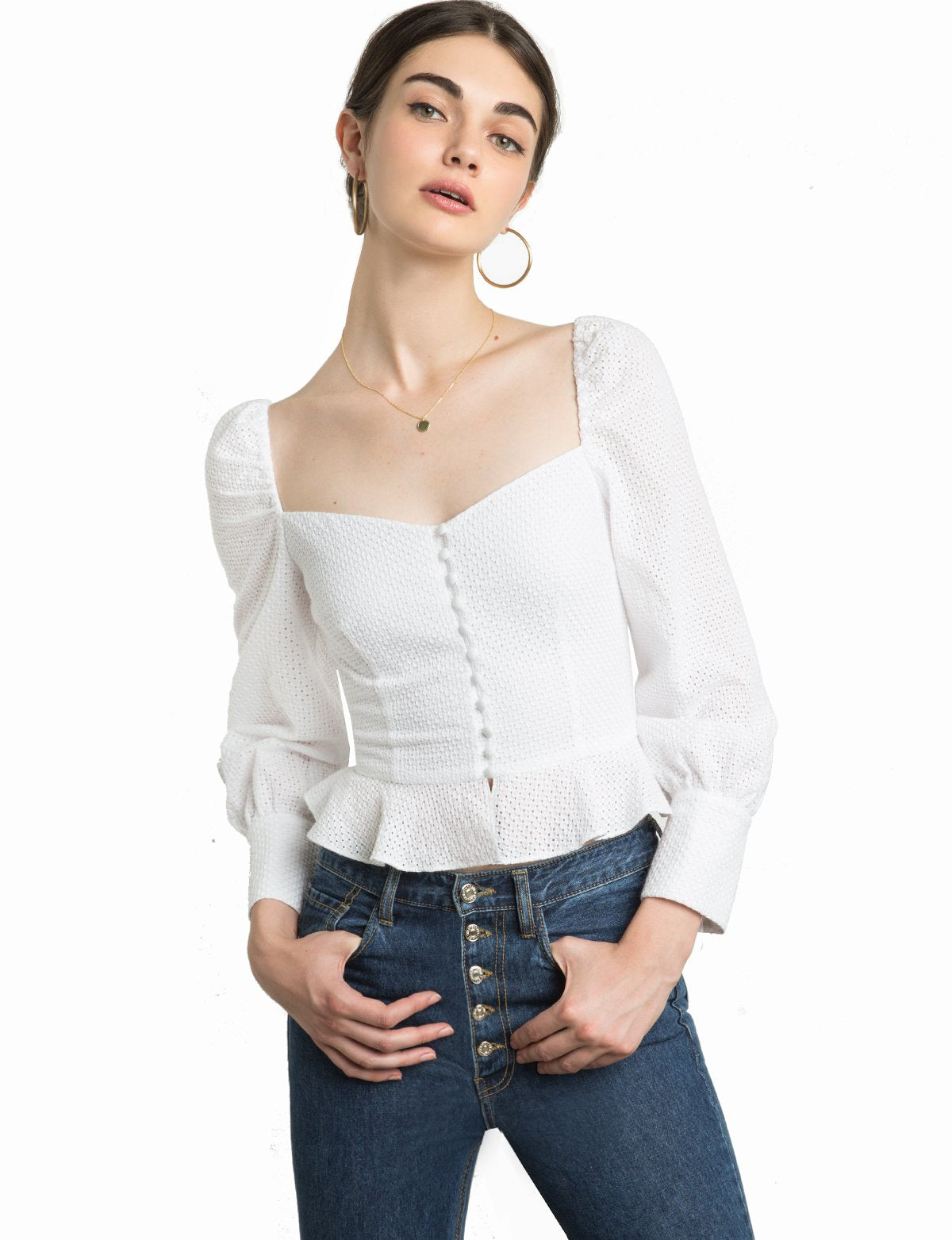 Valentina Bustier Puffy Sleeve Top