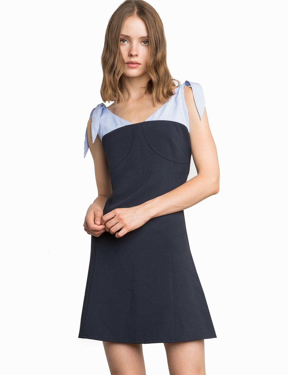 Numero Shoulder Scarf Tie Dress