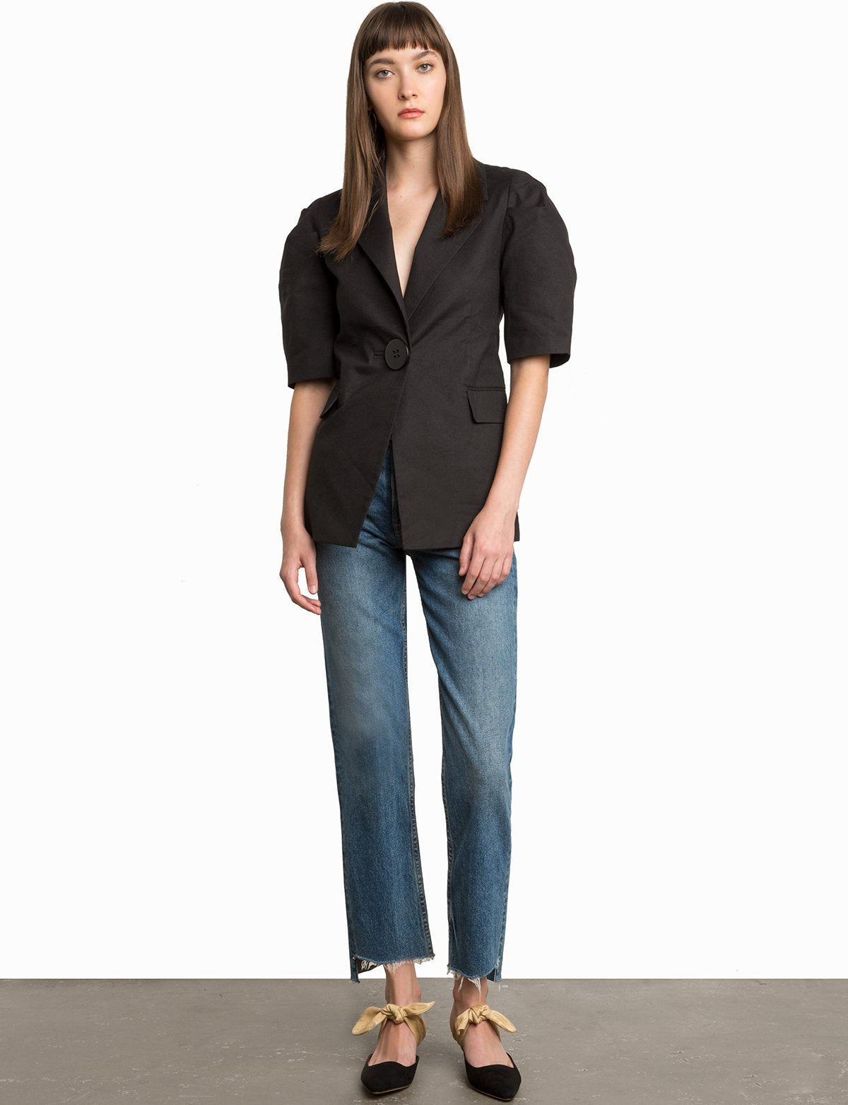 Cali Big Button Linen Jacket