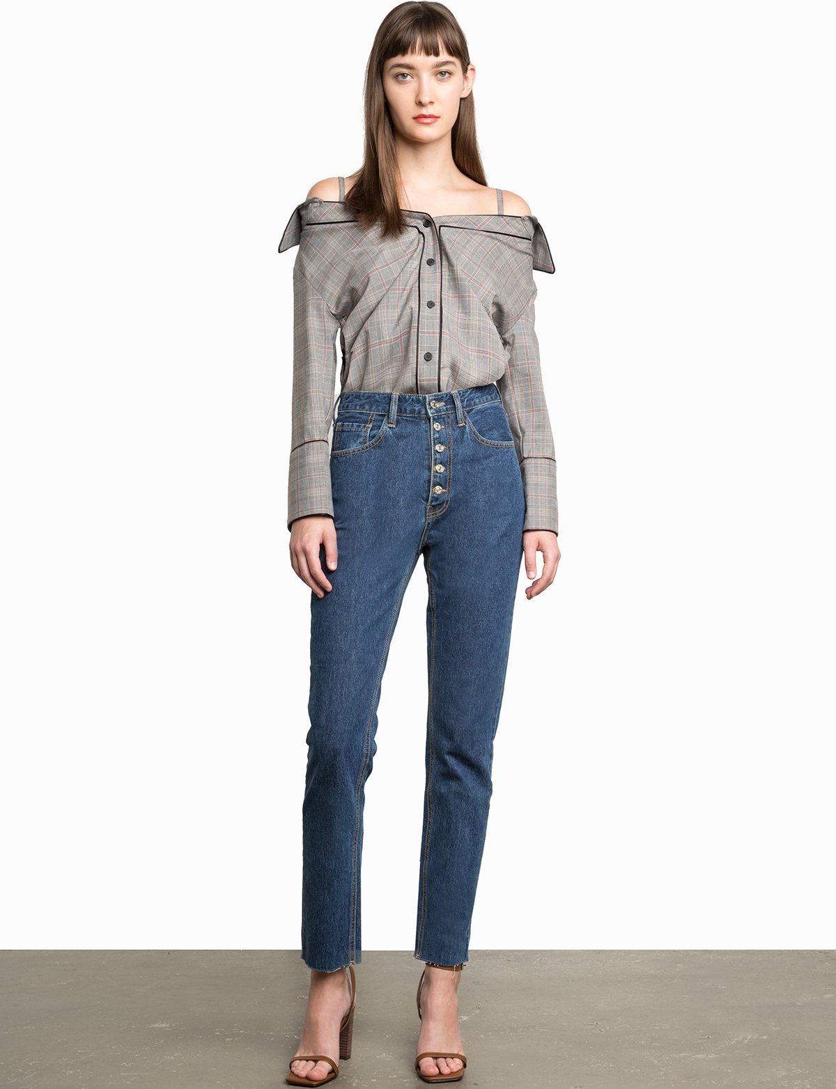 Stella Plaid Strappy OTS Shirt