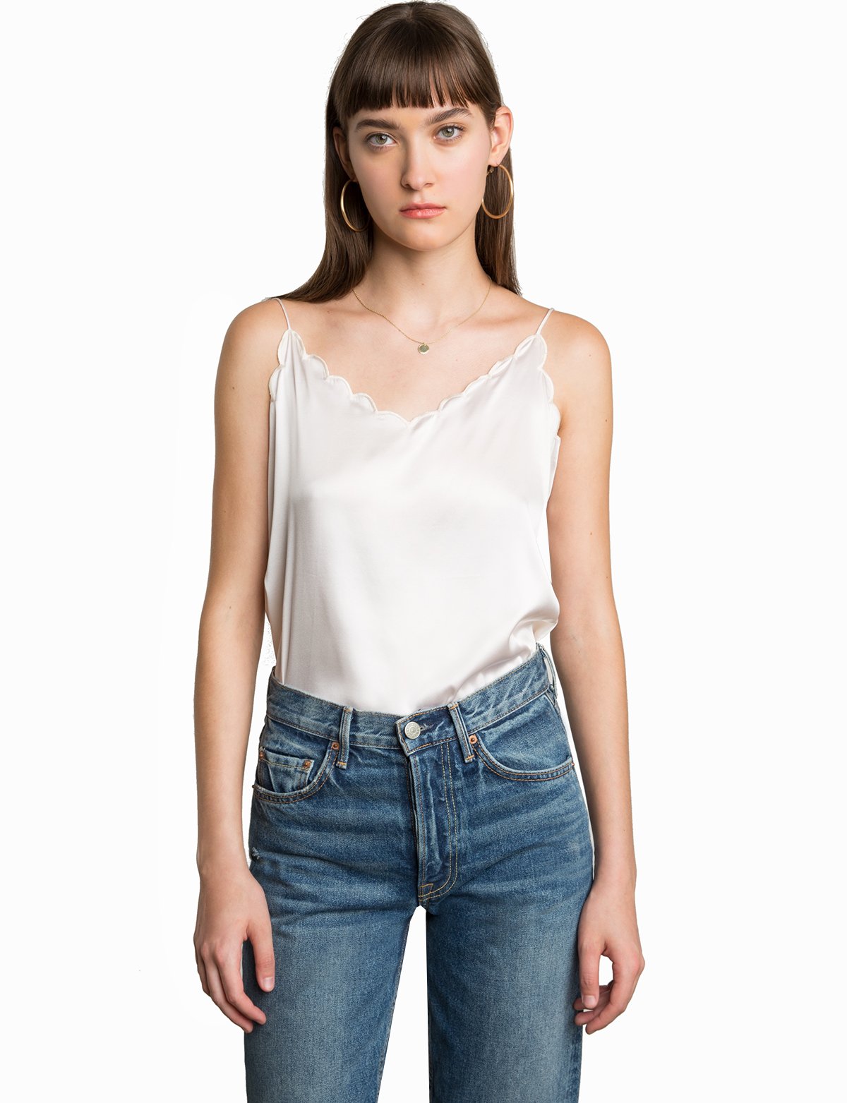 Cult Silk Scalloped Cami Top