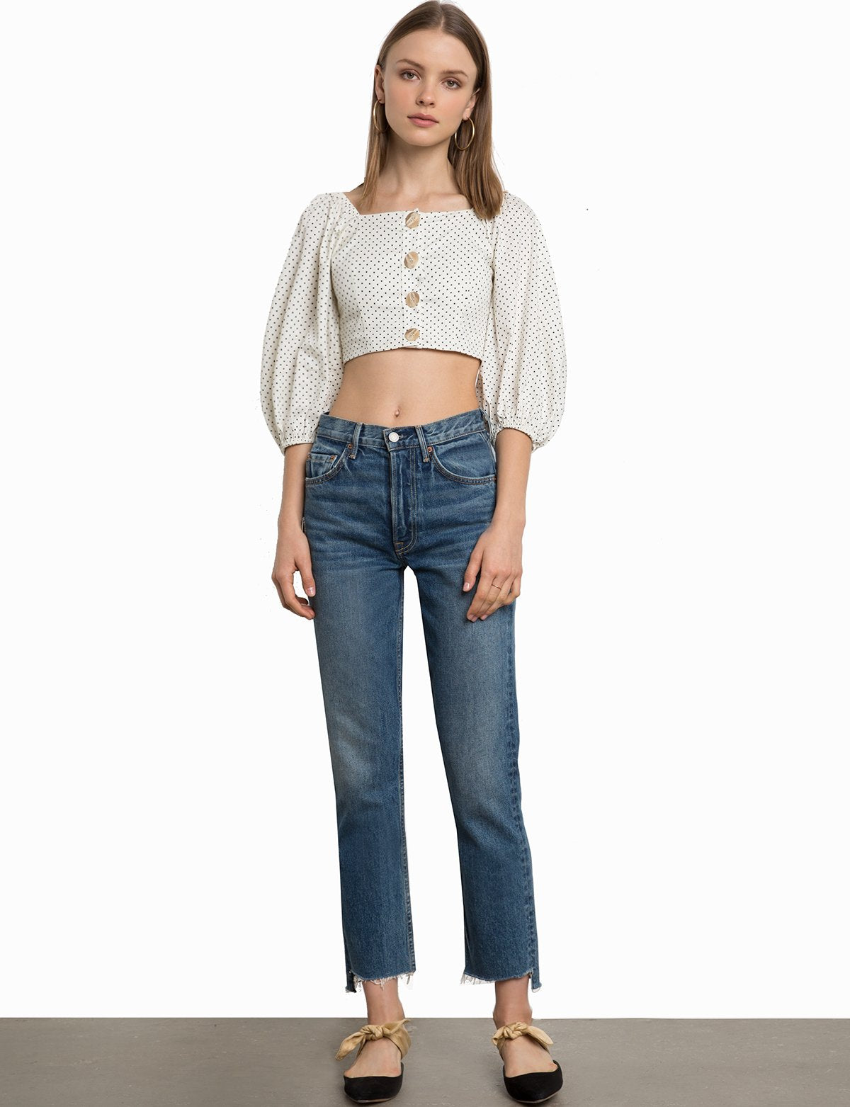 Suki Polka Dot Puff Sleeve Top