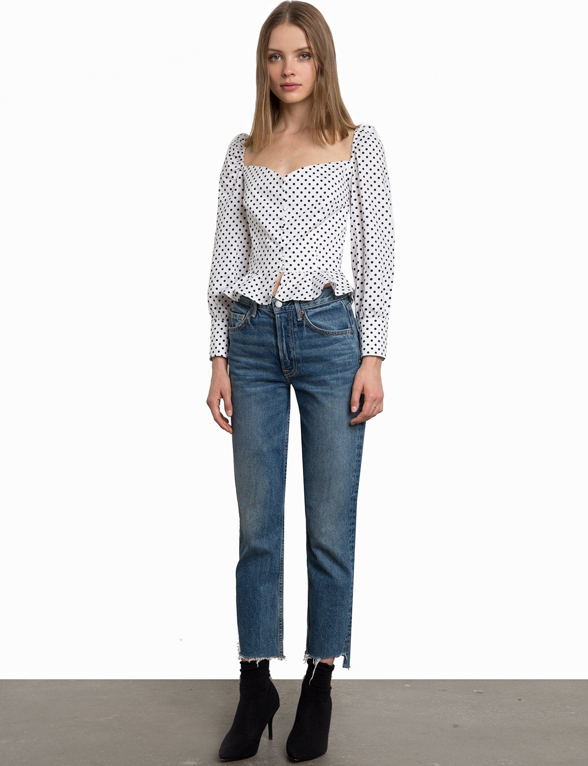 POLKA DOT VALENTINA BUSTIER SHIRT