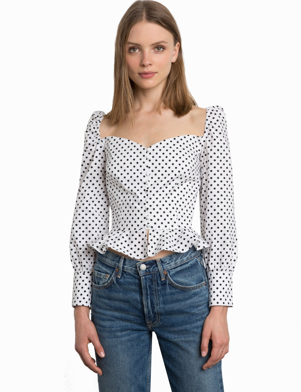 POLKA DOT VALENTINA BUSTIER SHIRT