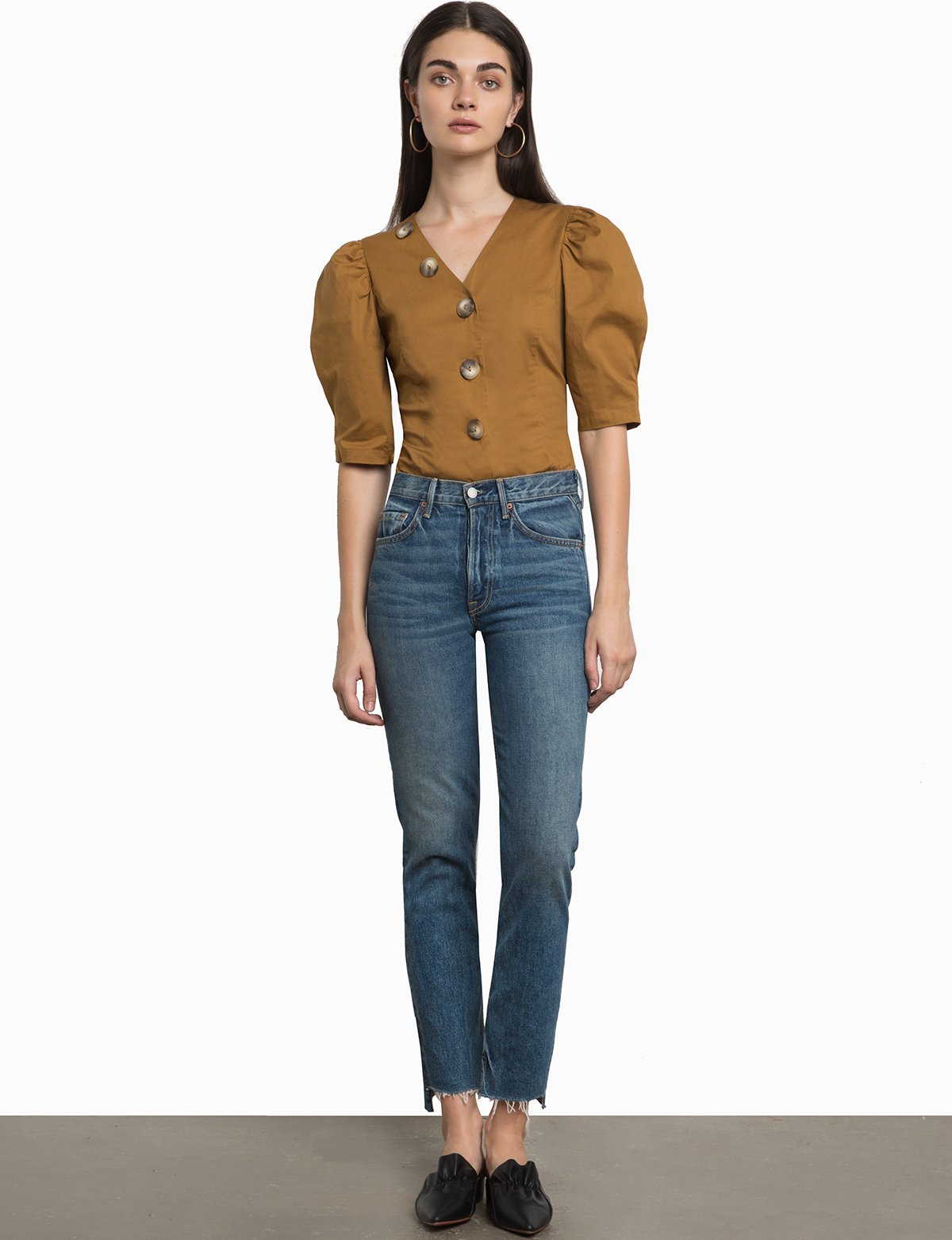 TARTINE BUTTON PUFFY SLEEVE SHIRT