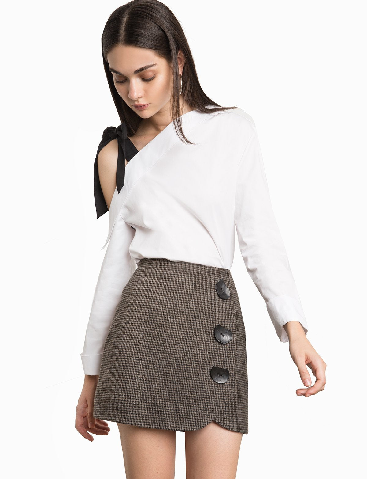 Charli One-Shoulder Tie Strap Shirt